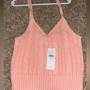 american eagle knit tank in a peach color